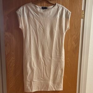 Ralph Lauren Cream Wool and Lamb Leather Dress